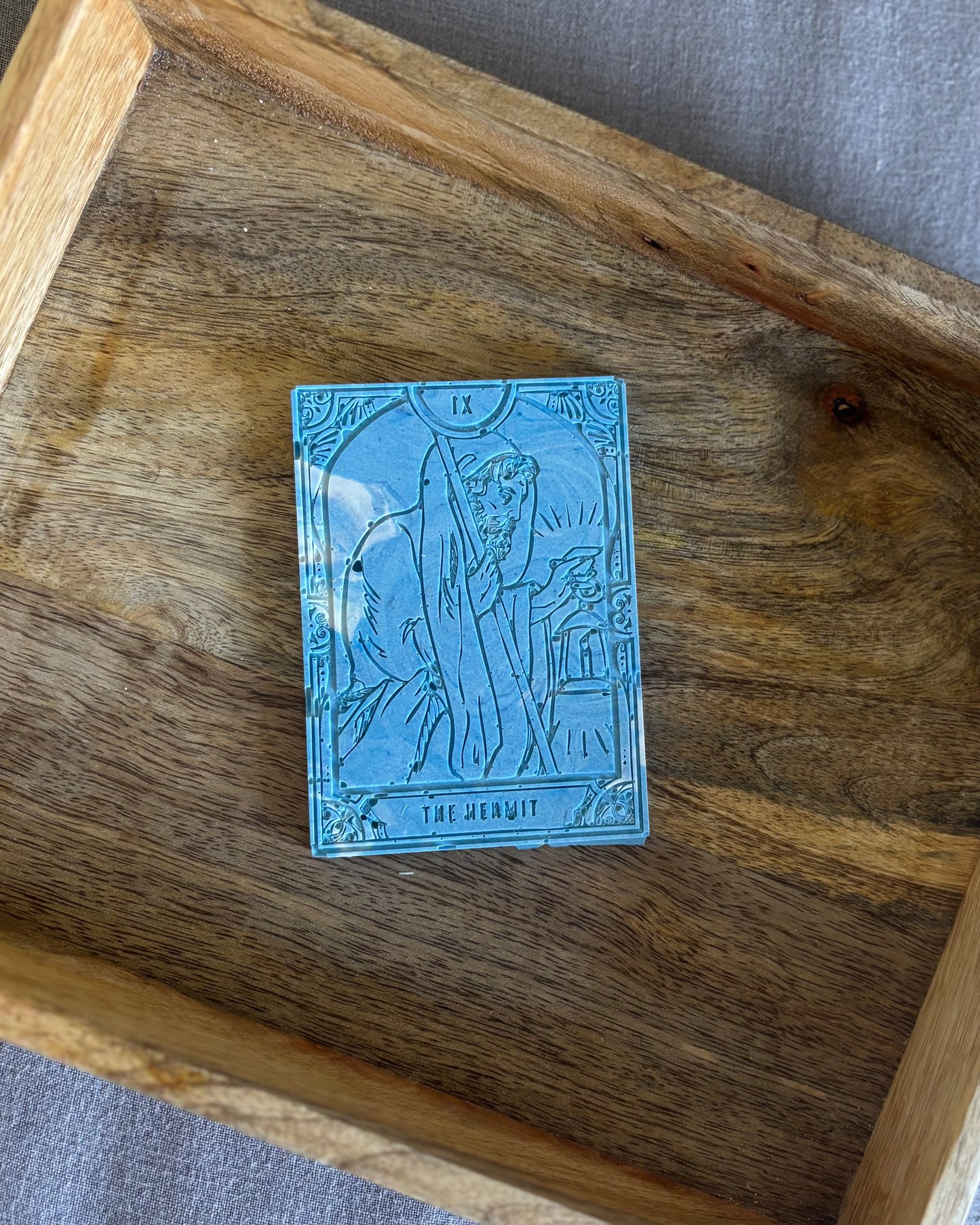 Carte tarot - Hermite bleu marbré