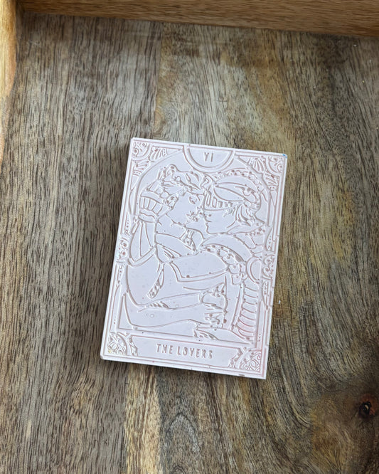 Carte tarot les amoureux / rose pâle
