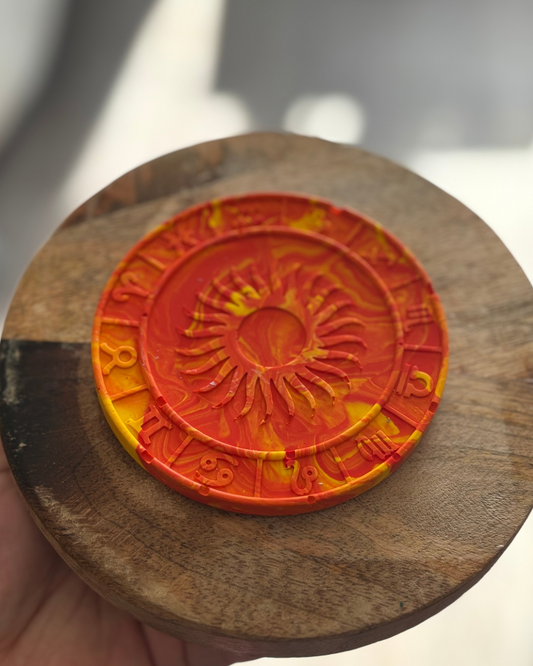 Plaque Pentagrame - orange & jaune